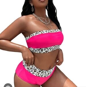 👄5/20 NEW Shein 3x hot pink leapord bikini